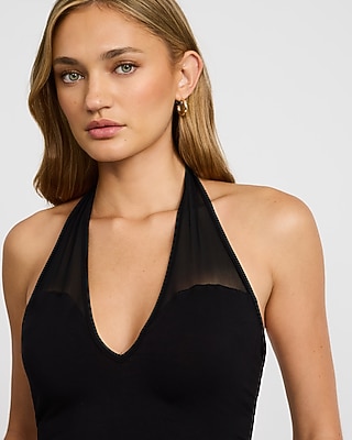 Mesh Halter V-Neck Tank