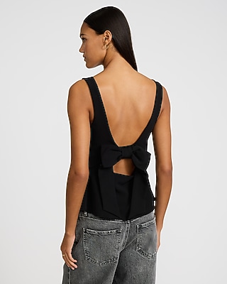 HOYAYO Women's Boat Neck Crop Top - Sleeveless Open Back Tank, Double Layer Slim Fit, Nylon/Spandex, For Casual & Going Out - View #7