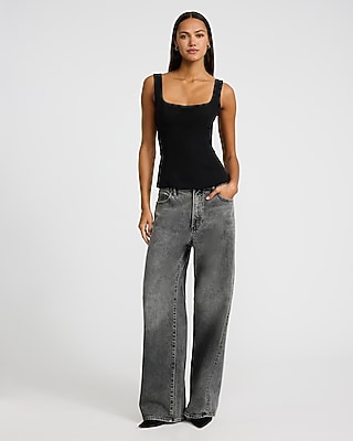 Square Neck Cutout Bow Back Tank