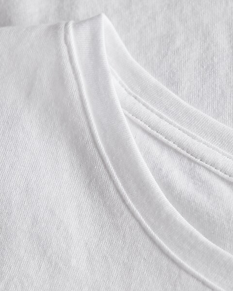 Express Crew Neck Padded Shoulder Muscle Tee White Women's S