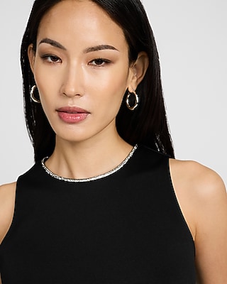 Embellished Crew Neck Bubble Hem Tank - image 2