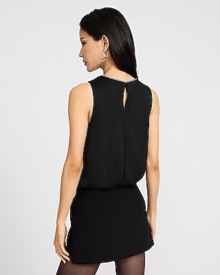 Embellished Crew Neck Bubble Hem Tank - image 3