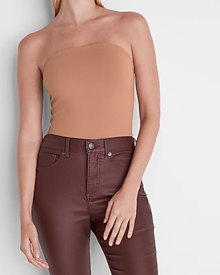 Body Contour Matte Tube Top Thong Bodysuit