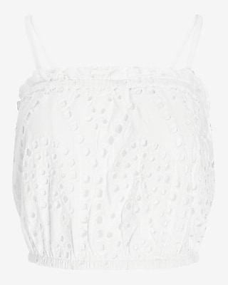 Eyelet Lace Cropped Bubble Cami