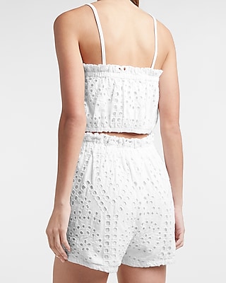 Eyelet Lace Cropped Bubble Cami