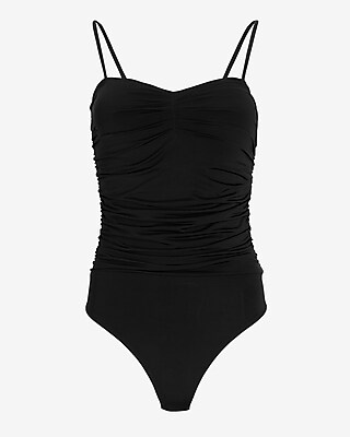 Body Contour Compression Ruched Bodysuit With Bra Cups - image 4