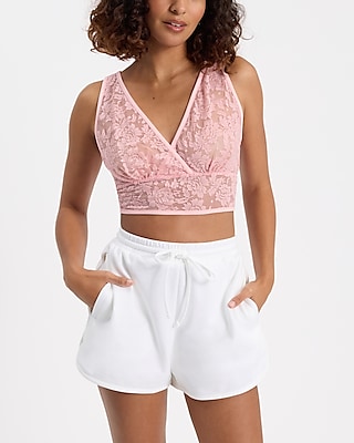 Sheer Lace V-Neck Longline Bralette