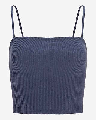 Cozy Ribbed Square Neck Cropped Cami