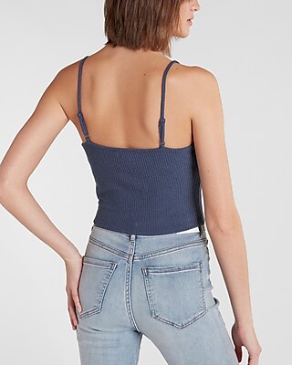 Cozy Ribbed Square Neck Cropped Cami