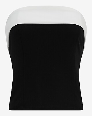 Color Block Fold Over Strapless Tube Top - image 4