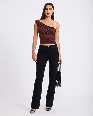 One Shoulder Peekaboo Lace Top - thumbnail 4