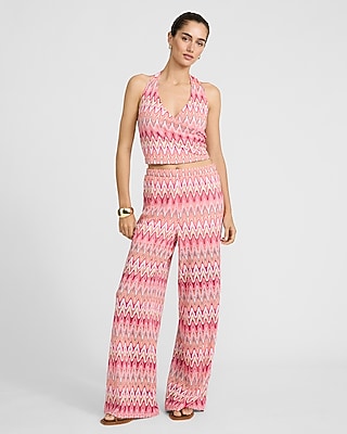 Printed Crochet V-Neck Halter Tank - image 4
