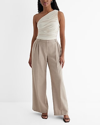 Fitted One Shoulder Ruched Cropped Tank