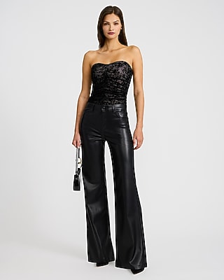 Lace Strapless Sweetheart Ruched Tube Top