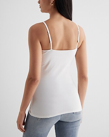 cami with built in bra Women's Lace Neck Camis Satin Tank Top Loose Fit  Spaghetti Strap Camisoles at  Women's Clothing store