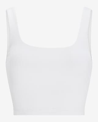 Body Contour High Compression Ribbed Square Neck Cropped Tank