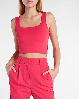 Body Contour High Compression Square Neck Cropped Tank - thumbnail 5