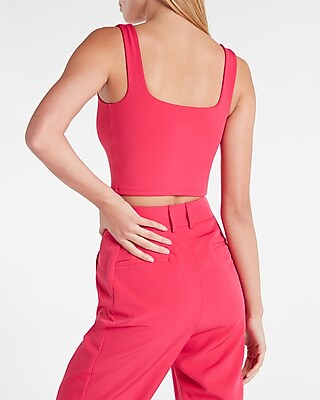 Body Contour High Compression Square Neck Cropped Tank - thumbnail 7