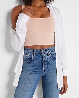 Body Contour Matte Square Neck Cropped Tank