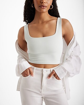Body Contour High Compression Square Neck Cropped Tank - thumbnail 10