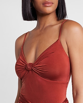 SILKY JERSET SET TWST FRNT CAMI BDYST 8609728:PITCH BLACK:XXS