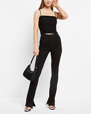 Body Contour Mesh Cropped Cami With Removable Cups | Express