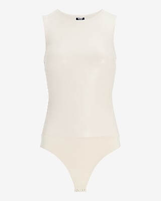 Body Contour Faux Leather High Neck Bodysuit - thumbnail 9