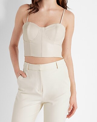 Body Contour Faux Leather Corset Cropped Top