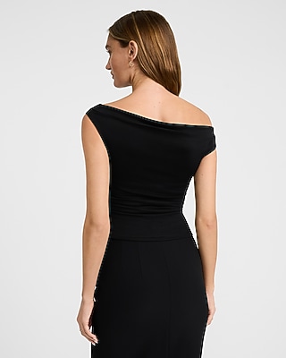 Asymmetrical Off The Shoulder Ruched Tank - image 2