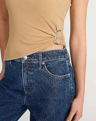 One Shoulder Sleeveless Hardware Tank - image 4