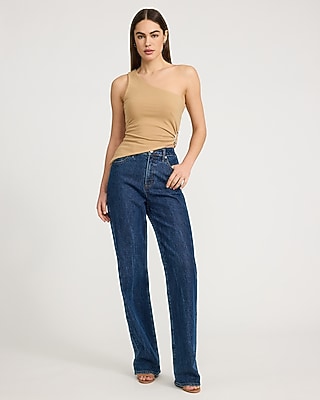 One Shoulder Sleeveless Hardware Tank - image 5