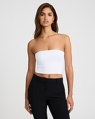 White Contour Sculpt Bandeau Top, Tops