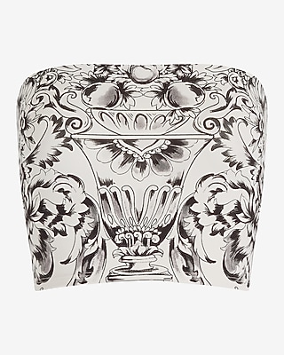 Body Contour High Compression Printed Cropped Tube Top