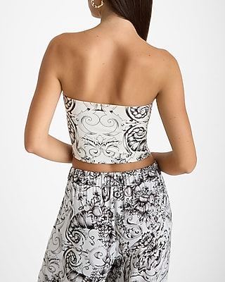 Body Contour High Compression Printed Cropped Tube Top