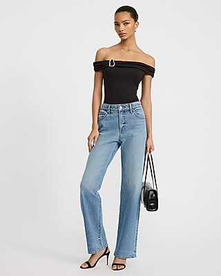 Off The Shoulder Hardware Cropped Top