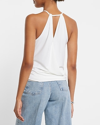 Surplice Cutout Halter Cami