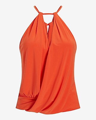 Surplice Cutout Halter Cami