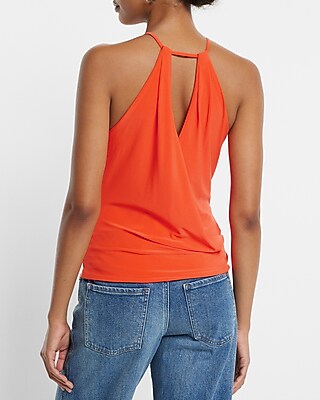 Surplice Cutout Halter Cami