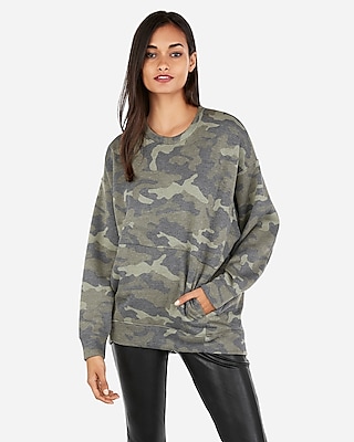 camo crewneck sweatshirt womens