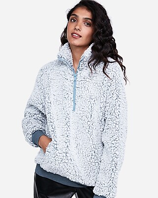 express fuzzy quarter zip