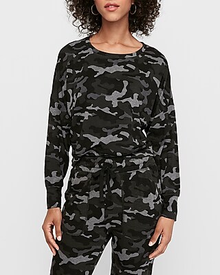 express one eleven oversized camo sweatshirt