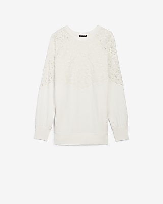 white lace sweatshirt