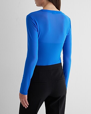 KTQUZCLF Women Body Suits, Blue Burning Flame Bodysuit, Long Sleeve High  Neck Leotard Top with Snap Closure : : Fashion