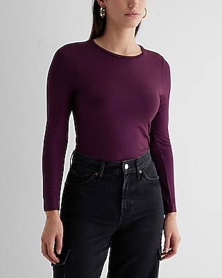 LS FITTED TAILORED CREW TEE FOIL 8611076:BERRY BON BON:XL