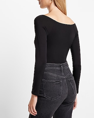 Body Contour Compression Silky Long Sleeve Wrap Top