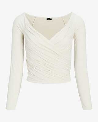 Body Contour Compression Silky Long Sleeve Wrap Top