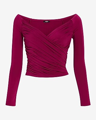 Body Contour Compression Silky Long Sleeve Wrap Top