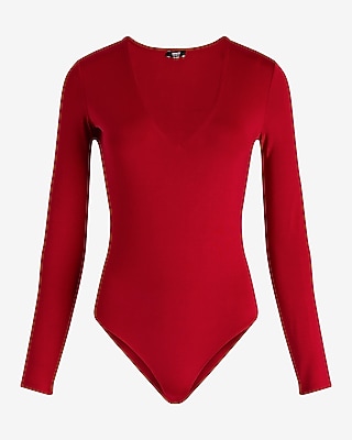 Body Contour Compression V-Neck Long Sleeve Bodysuit