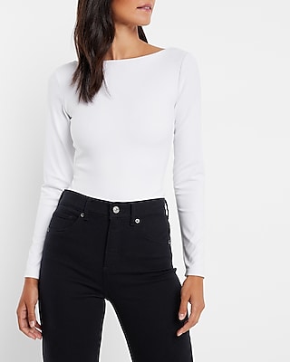 Body Contour Matte Long Sleeve Scoop Back Thong Bodysuit