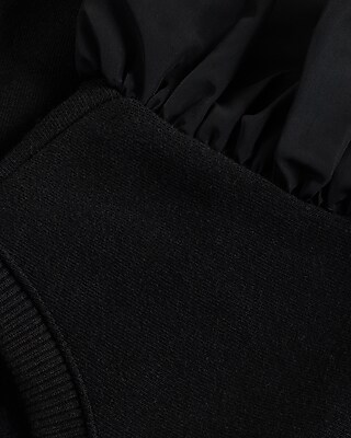 Skimming Crew Neck Poplin Ruffle Shoulder Fleece Sweatshirt - thumbnail 10